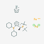 (R)-1-[(S)-2-(二环己基膦基)二茂铁基]乙基二叔丁基膦二氯化钯(Ⅱ)结构式