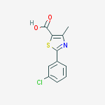 4-METHYL-2-(3-CHLOROPHENYL)THIAZOLE-5-CARBOXYLICACID结构式