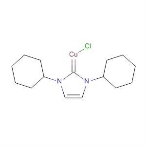 Structure of Copper, chloro(1,3-dicyclohexyl-1,3-dihydro-2H-imidazol-2-ylidene)-