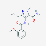Structure of 4-[(2-methoxybenzoyl)amino]-2-methyl-5-propylpyrazole-3-carboxamide