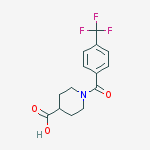 Structure of 1-(4-(trifluoromethyl)benzoyl)piperidine-4-carboxylic acid