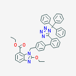 ethyl 2-ethoxy-1-{[2'-(1-trityl-1H-tetrazol-5-yl)biphenyl-4-yl]methyl}-1H-benzimidazole-7-carboxylate结构式
