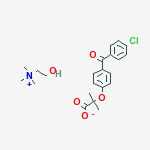 Structure of 2-[4-(4-chlorobenzoyl)phenoxy]-2-methylpropanoate,2-hydroxyethyl(trimethyl)azanium