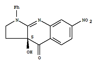(3aS)-1,2,3,3a-Tetrahydro-3a-hydroxy-7-nitro-1-phenyl-4H-pyrrolo[2,3-β]quinolin-4-one结构式