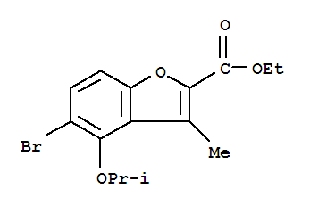 ETHYL 5-BROMO-4-ISOPROPOXY-3-METHYLBENZOFURAN-2-CARBOXYLATE结构式