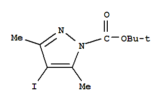 TERT-BUTYL 4-IODO-3,5-DIMETHYL-1H-PYRAZOLE-1-CARBOXYLATE结构式
