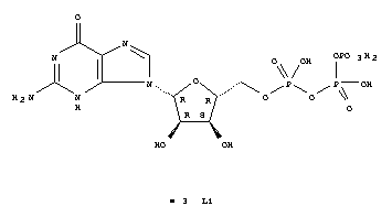 Structure of GTP LITHIUM SALT