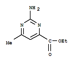 Structure of 4-Pyrimidinecarboxylicacid, 2-amino-6-methyl-, ethyl ester