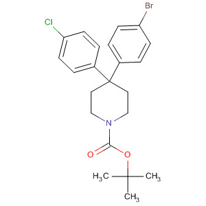 1-Piperidinecarboxylic acid, 4-(4-bromophenyl)-4-(4-chlorophenyl)-,1,1-dimethylethyl ester结构式