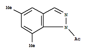 Structure of ISOINDAZOLE,1-ACETYL-5,7-DIMETHYL-