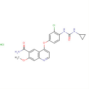 Structure of 6-Quinolinecarboxamide,4-[3-chloro-4-[[(cyclopropylamino)carbonyl]amino]phenoxy]-7-methoxy-,monohydrochloride