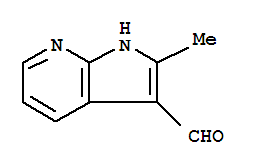 Structure of 1H-Pyrrolo[2,3-b]pyridine-3-carboxaldehyde, 2-methyl-