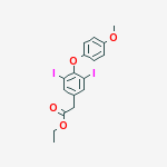 Structure of ethyl 3,5-diiodo-4-(4-methoxyphenoxy)phenylacetate