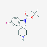Structure of tert-butyl 5-fluorospiro[2H-indole-3,4'-piperidine]-1-carboxylate