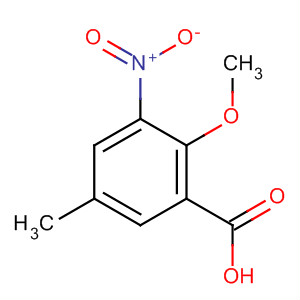 Structure of Benzoic acid, 2-methoxy-5-methyl-3-nitro-