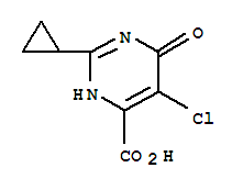 Structure of 5-CHLORO-2-CYCLOPROPYL-6-OXO-1,6-DIHYDRO-PYRIMIDINE-4-CARBOXYLIC ACID