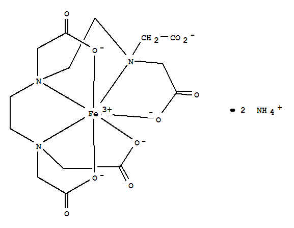 Structure of diammonium [N,N-bis[2-[bis(carboxymethyl)amino]ethyl]glycinato(5-)]ferrate(2-)