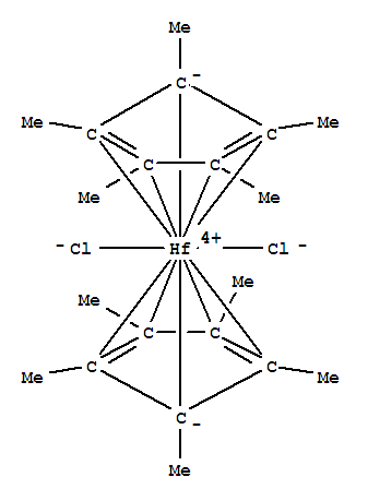 Structure of BIS(PENTAMETHYLCYCLOPENTADIENYL)HAFNIUM DICHLORIDE
