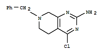 7-苄基-4-氯-5,6,7,8-四氢吡啶并[3,4-D]嘧啶-2-胺结构式