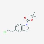 1H-Indole-1-carboxylic acid, 5-(2-chloroethyl)-2,3-dihydro-, 1,1-diMethylethyl ester结构式