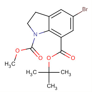 5-溴-7-甲酸甲酯-1-Boc-吲哚啉结构式