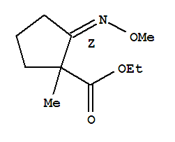 Structure of Cyclopentanecarboxylicacid, 2-(methoxyimino)-1-methyl-, ethyl ester, (2Z)-