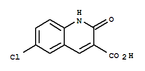 6-Chloro-1,2-dihydro-2-oxo-3-quinolinecarboxylic acid结构式