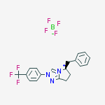 Structure of (5R)-5-benzyl-2-[4-(trifluoromethyl)phenyl]-6,7-dihydro-5H-pyrrolo[2,1-c][1,2,4]triazol-4-ium,tetrafluoroborate