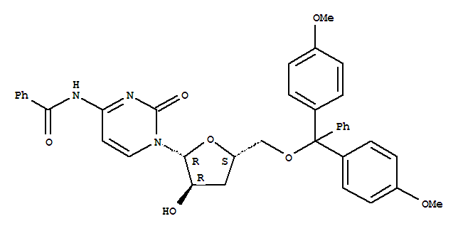 Structure of N4-BENZOYL-5-O-(DIMETHOXYTRITYL)-3-DEOXYCYTIDINE