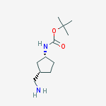 Structure of Carbamic acid, [(1R,3S)-3-(aminomethyl)cyclopentyl]-,1,1-dimethylethyl ester, rel-