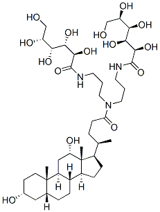 (3A,5B,12A)-N,N-双[3-(D-葡萄糖酰氨基)丙基]-3,12-二羟基胆甾烷-24-胺结构式