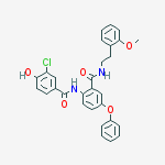 3-chloro-4-hydroxy-n-[2-[2-(2-methoxyphenyl)ethylcarbamoyl]-4-phenoxyphenyl]benzamide结构式