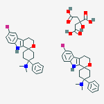 6-fluoro-n,n-dimethyl-1'-phenylspiro[4,9-dihydro-3h-pyrano[3,4-b]indole-1,4'-cyclohexane]-1'-amine;2-hydroxypropane-1,2,3-tricarboxylic Acid结构式
