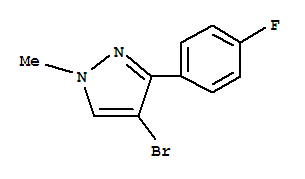 4-BROMO-3-(4-FLUOROPHENYL)-1-METHYL-1H-PYRAZOLE结构式