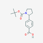 4-[1-[(2-methylpropan-2-yl)oxycarbonyl]pyrrolidin-2-yl]benzoic acid结构式