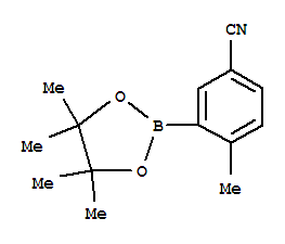 Structure of 2-METHYL-5-CYANOPHENYL BORONIC ACID PINACOL ESTER