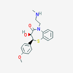 Structure of 1,5-Benzothiazepin-4(5H)-one, 2,3-dihydro-3-hydroxy-2-(4-methoxyphenyl)-5-(2-(methylamino)ethyl)-, (2S,3S)-