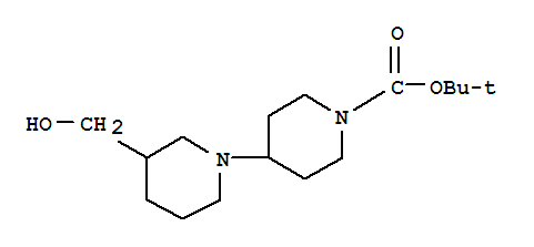 Structure of tert-butyl 4-(3-(hydroxymethyl)piperidin-1-yl)piperidine-1-carboxylate