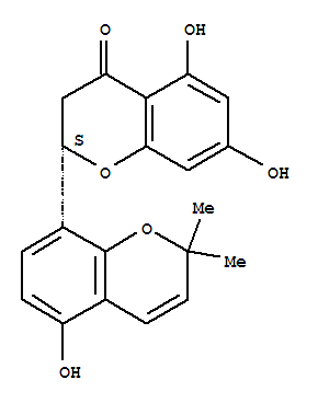 Structure of [2,8'-Bi-2H-1-benzopyran]-4(3H)-one,5,5',7-trihydroxy-2',2'-dimethyl-, (2S)-