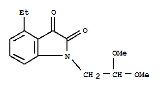 Structure of 1-(2,2-DIMETHOXY-ETHYL)-4-ETHYL-1H-INDOLE-2,3-DIONE