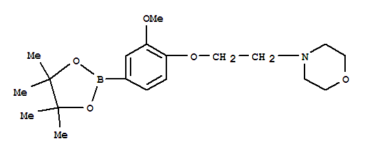 4-(2-[2-METHOXY-4-(4,4,5,5-TETRAMETHYL-[1,3,2]DIOXABOROLAN-2-YL)-PHENOXY]-ETHYL)-MORPHOLINE结构式