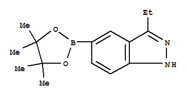 3-ETHYL-5-(4,4,5,5-TETRAMETHYL-[1,3,2]DIOXABOROLAN-2-YL)-1H-INDAZOLE结构式