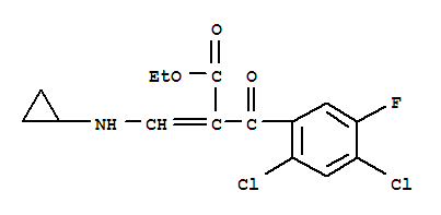 Ethyl 3-(cyclopropylamino)-2-(2,4-dichloro-5-fluoro benzyl) acrylate结构式