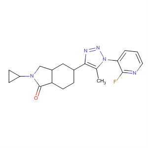 Structure of 1H-Isoindol-1-one,2-cyclopropyl-5-[1-(2-fluoro-3-pyridinyl)-5-methyl-1H-1,2,3-triazol-4-yl]-2,3-dihydro-