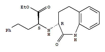 Structure of ethyl (2R)-2-[[(3S)-2-oxo-1,3,4,5-tetrahydro-1-benzazepin-3-yl]amino]-4-phenylbutanoate
