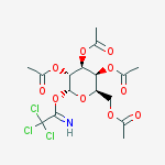 2,3,4,6-四-O-乙酰基-Α-D-吡喃半乳糖酰基-2,2,2-三氯代亚氨乙酸酯结构式