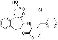Structure of 1H-1-Benzazepine-1-acetic acid, 3-[[1-(ethoxycarbonyl)-3-phenylpropyl]amino]-2,3,4,5-tetrahydro-2-oxo-, monohydrochloride, [S-(R*,S*)]-