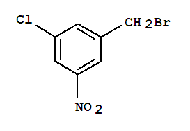 1-(溴甲基)-3-氯-5-硝基苯结构式