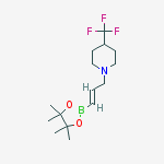 (E)-1-(3-(4,4,5,5-Tetramethyl-1,3,2-dioxaborolan-2-yl)allyl)-4-(trifluoromethyl)piperidine结构式