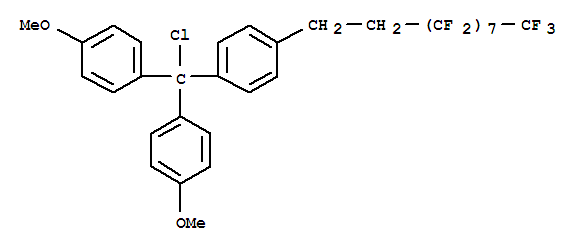 Structure of Benzene,1-[chlorobis(4-methoxyphenyl)methyl]-4-(3,3,4,4,5,5,6,6,7,7,8,8,9,9,10,10,10-heptadecafluorodecyl)-